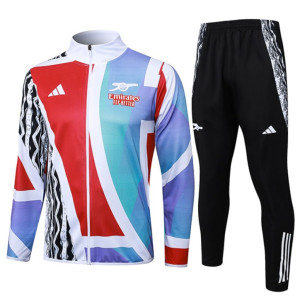 Arsenal férfi melegítő teljes zippes pulóverrel 2024/25 ×színes mintás-fekete×