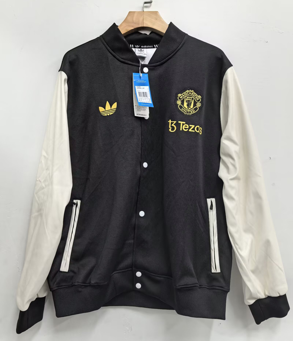 Manchester United férfi gombos kabát 2025/26 ×fekete-fehér×