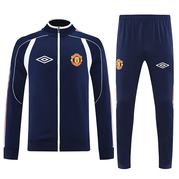 Manchester United férfi Retro melegítő teljes zippes pulóverrel ×sötétkék×