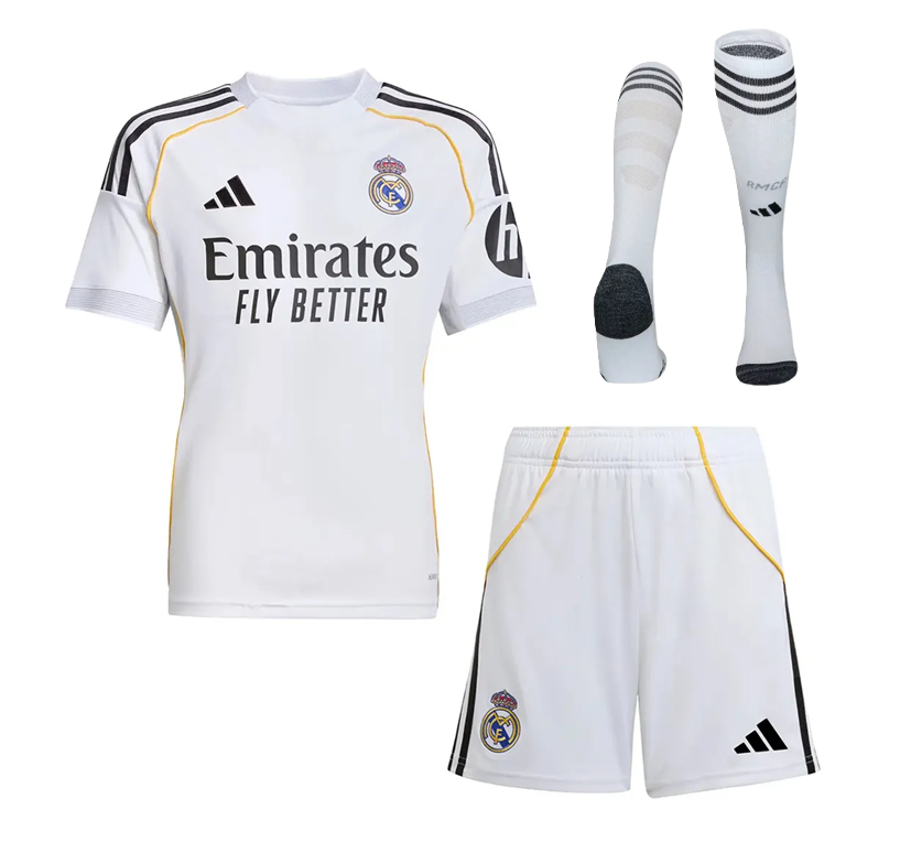 Real Madrid gyerek mez+nadrág+sportszár 2025/26 ×hazai/vendég/3.számú×