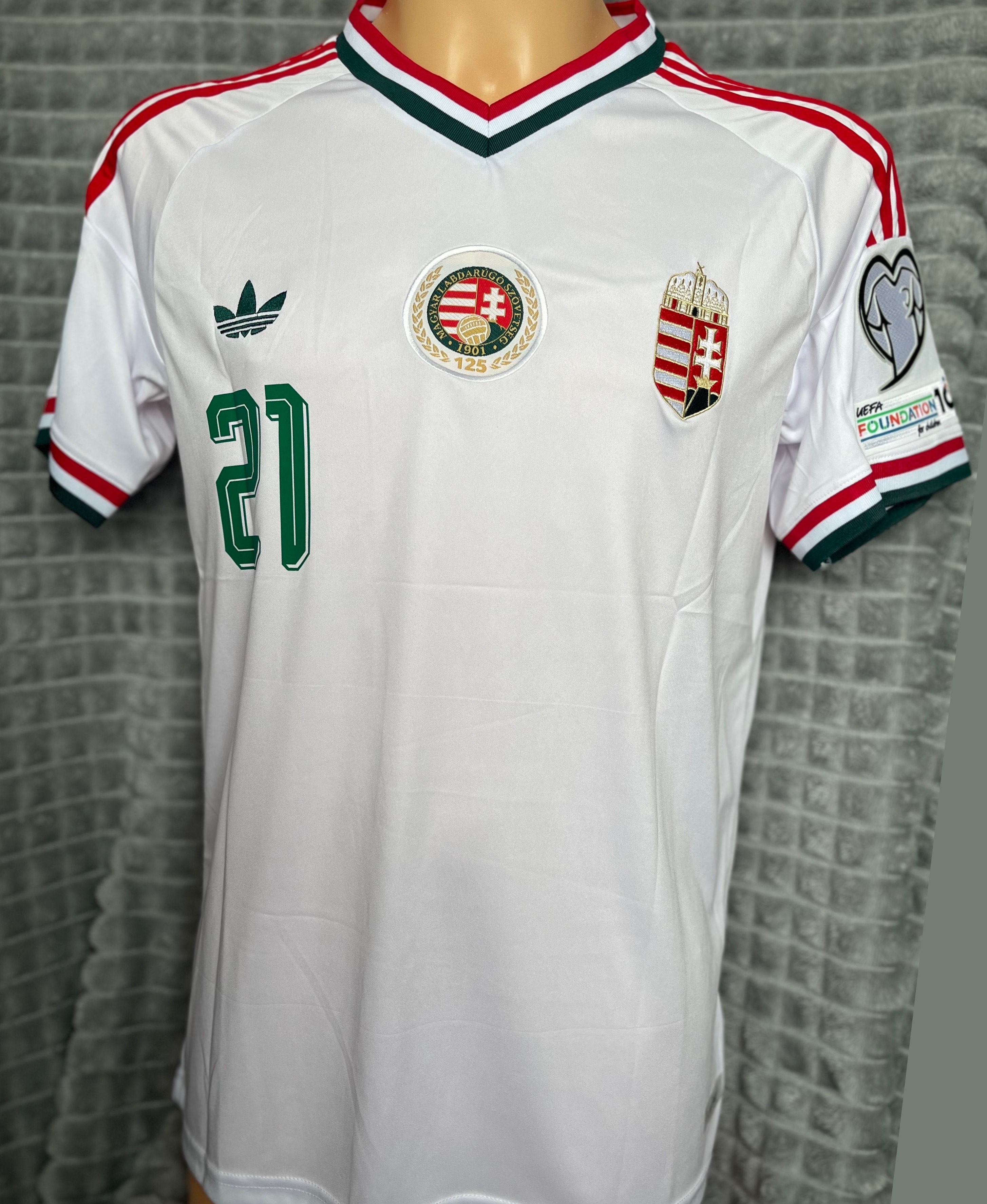 Magyarország férfi szurkolói mez 2026 ×vendég-WCQ26 logó+Tóth A. #21× M